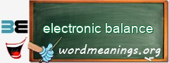 WordMeaning blackboard for electronic balance